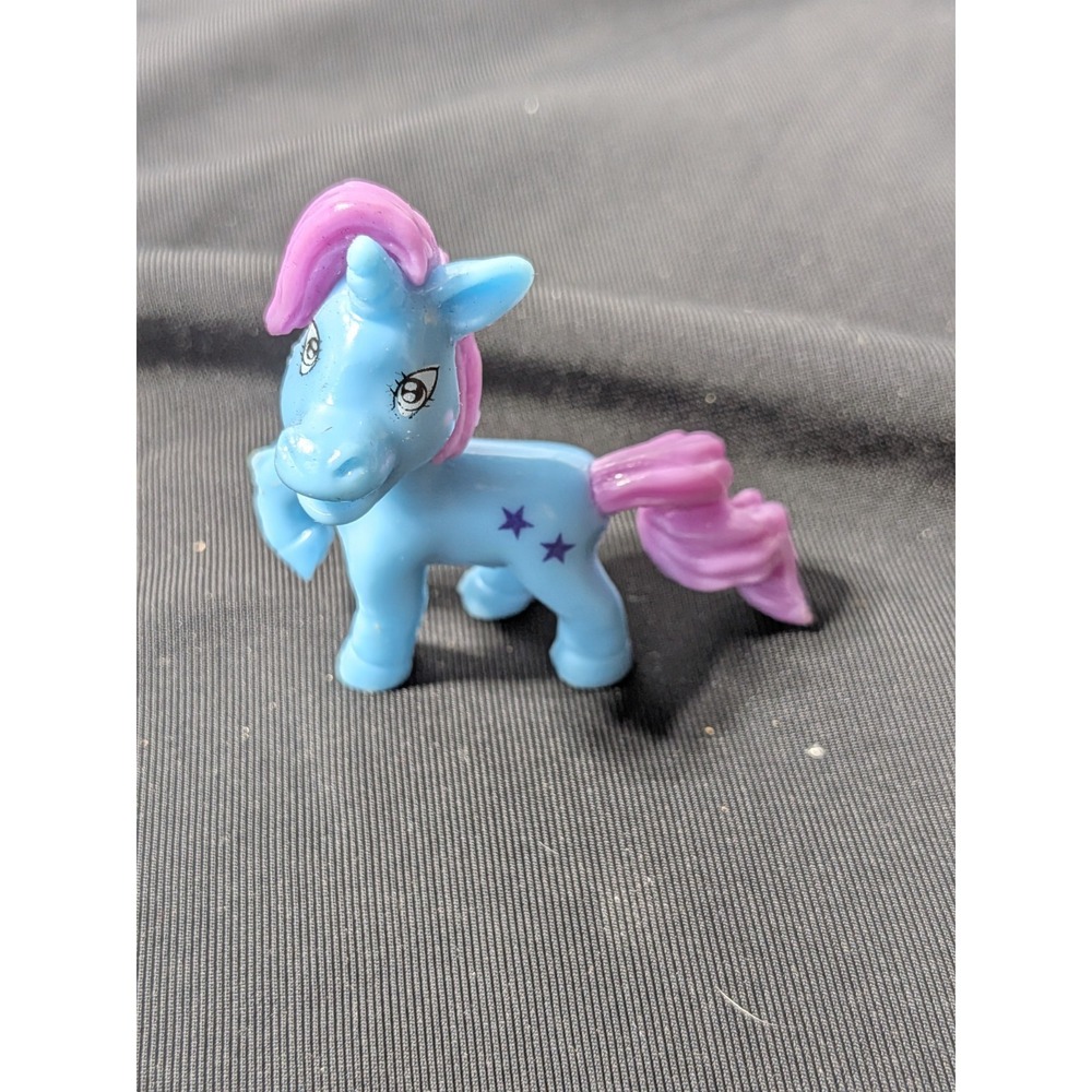 Vintage Style‎ Blue Plastic Unicorn Toy Figure Pink Mane Tail Star Cutie Mark